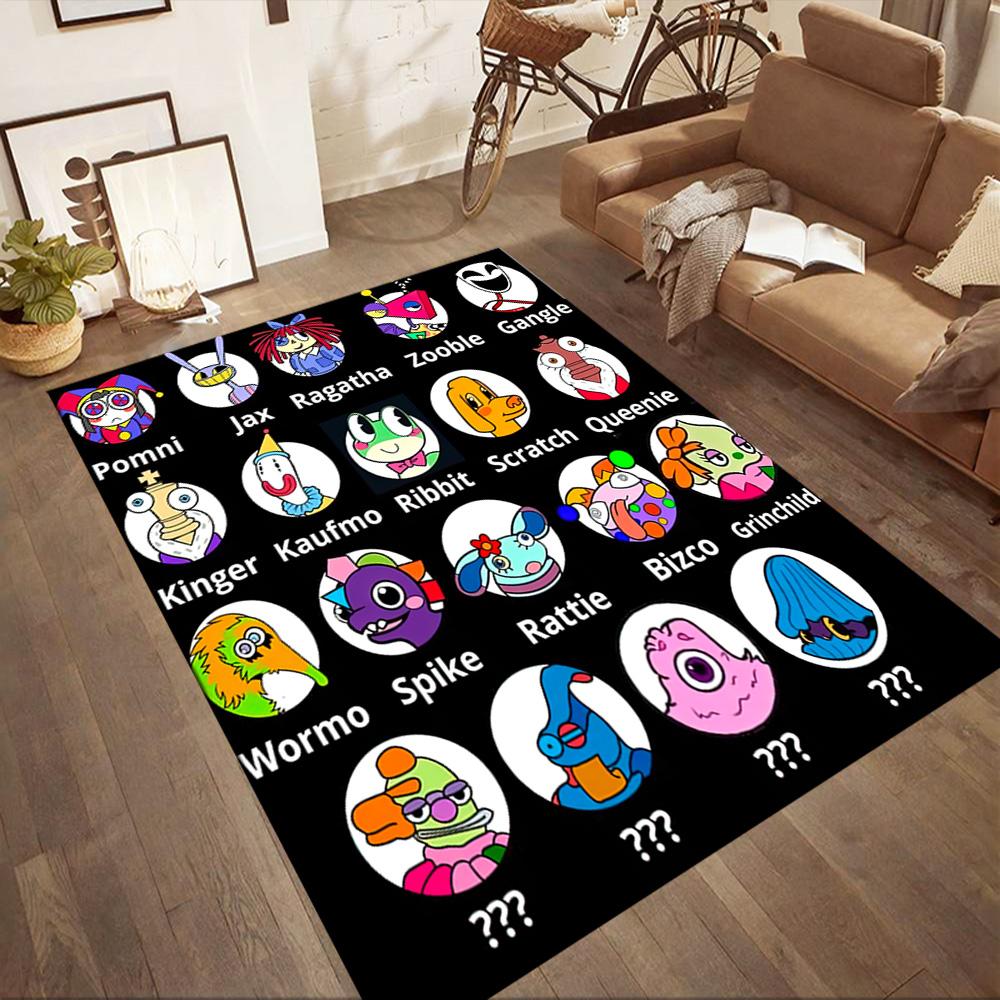 Digital Circus Floor Rug Office Rug Design for Playrooms Game Room Balcony Foyer Anti-slip Rug Decorate Offices Perfect Gift for Friends & Family
