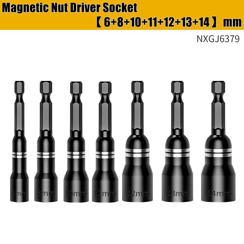 CR-V Steel Magnetic Nut Screwdriver Socket Bits For Power Drills Hex Shank Driver/Adapter Socket Wrench Tool Parts Accessories