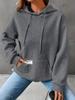 2025 Women's Waffle Knit Hooded Sweatshirt with Pockets - Long Sleeve, Loose Fit Fashion Outerwear