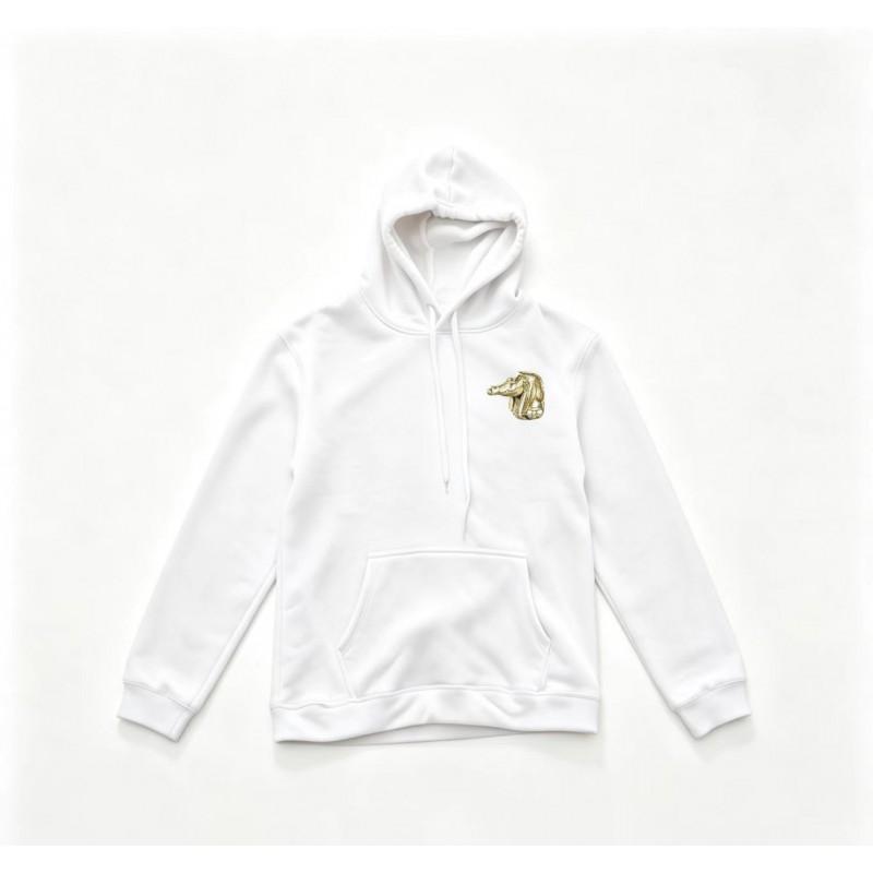 Unisex Oversized Drop Shoulder Hoodie With Embroidered Crocodile Casual Sweatshirt Fall