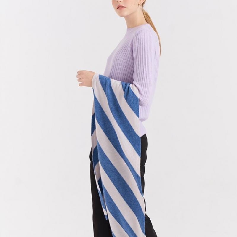 Dal Cashmere Bi Color Cashmere Scarf Blue Gray