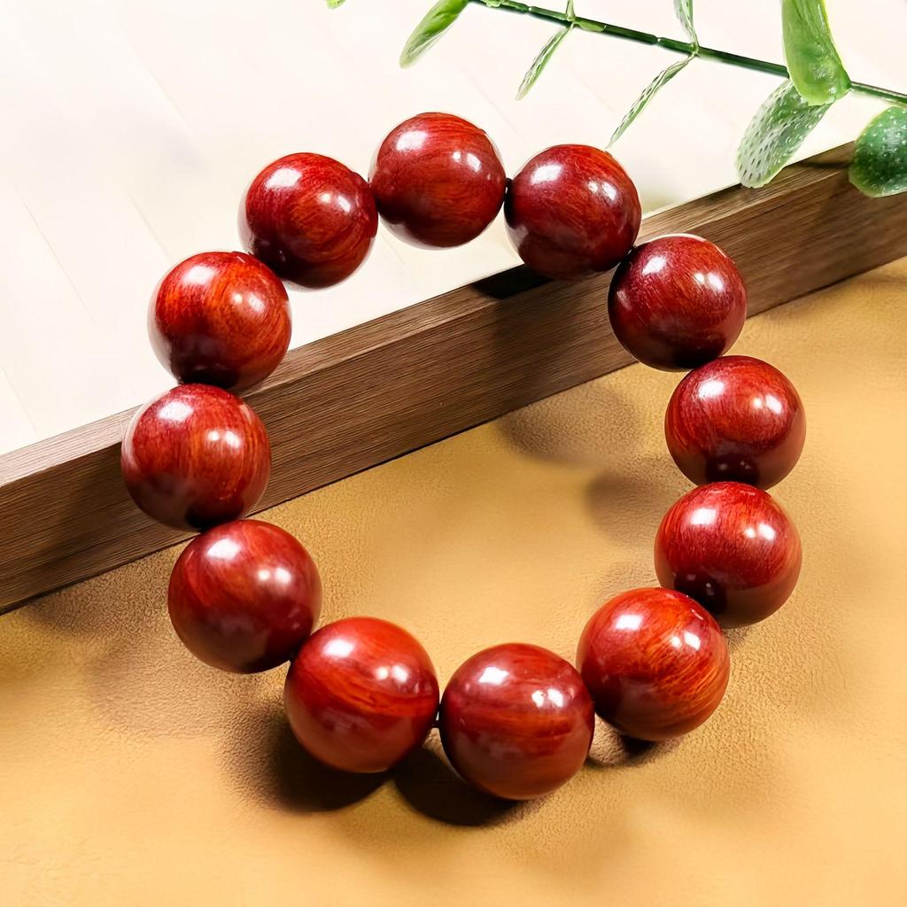 Zambia Red Sandalwood Beads Bracelet - Men's 20 Beads or Women's Sandalwood Rosary