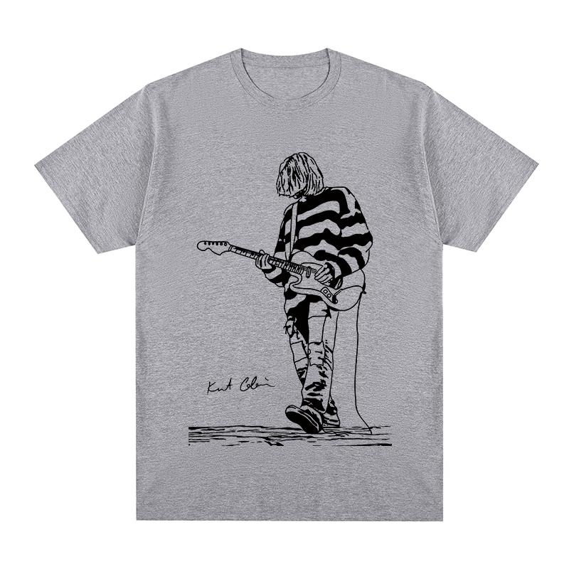 2026 Heißes Kurt Cobain Gitarre Vintage T-Shirt Lustig Lässig Harajuku Streetwear Baumwolle Herren T-Shirt Neues Tee Tshirt Damen Oberteile Locker Kurzarm