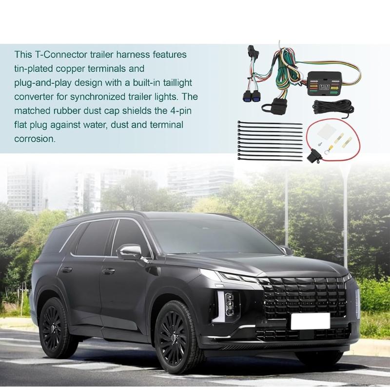 56491 Quick Install 4-Flat Trailer Harness for 2023-2025, Powered 4-Pin Wiring Kit for Tail Brake Turn Signal Towing Use