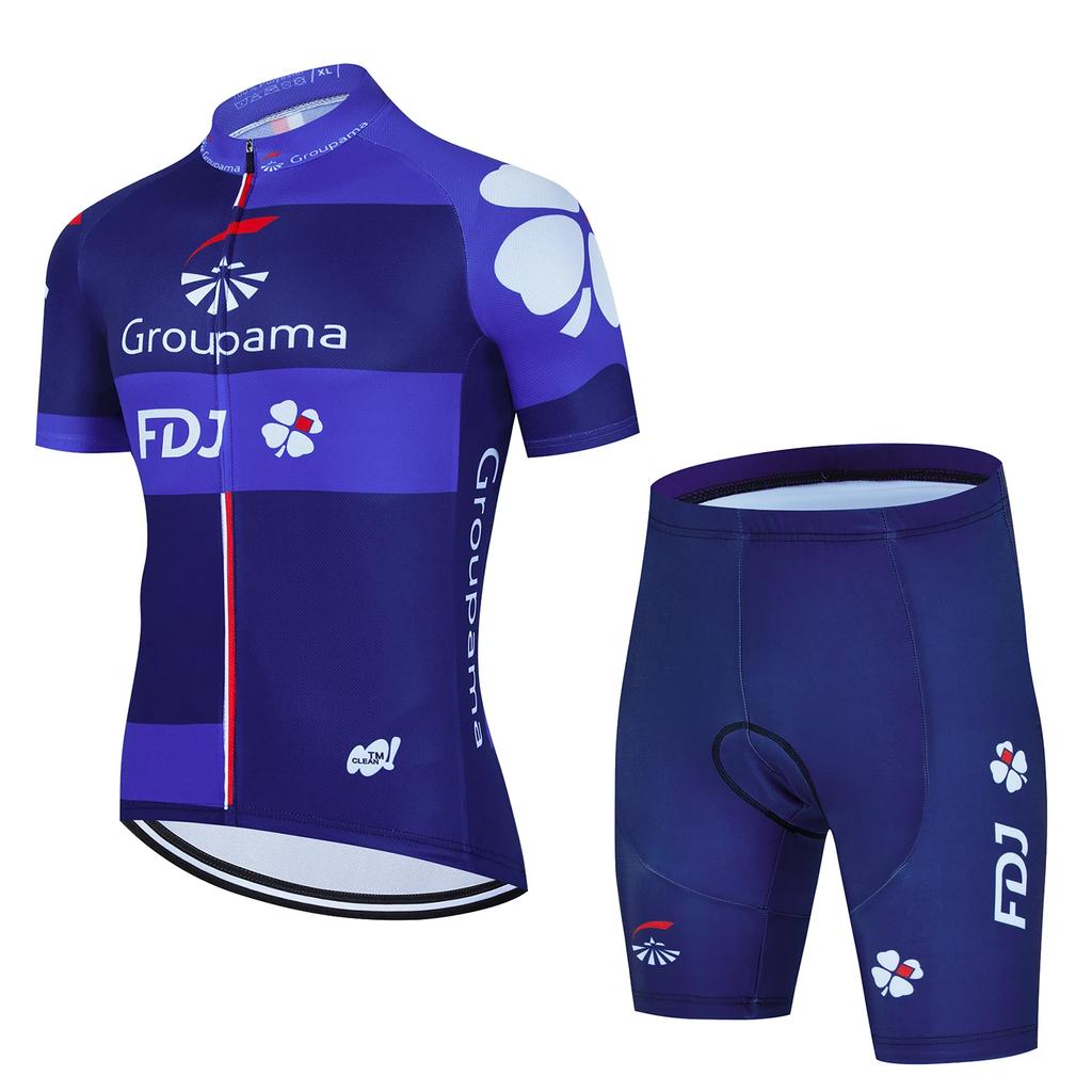 2026 Groupama FDJ TDF Cycling Jersey Sets Paris Short Sleeve Quick Dry Maillot Ciclismo Racing Bicycle Clothing