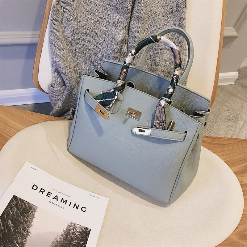 Cross Border Large Capacity Hand-held Lychee Patterned Women's Bag 2026 New Fashion Scarf Kelly Shoulder Crossbody Bags
