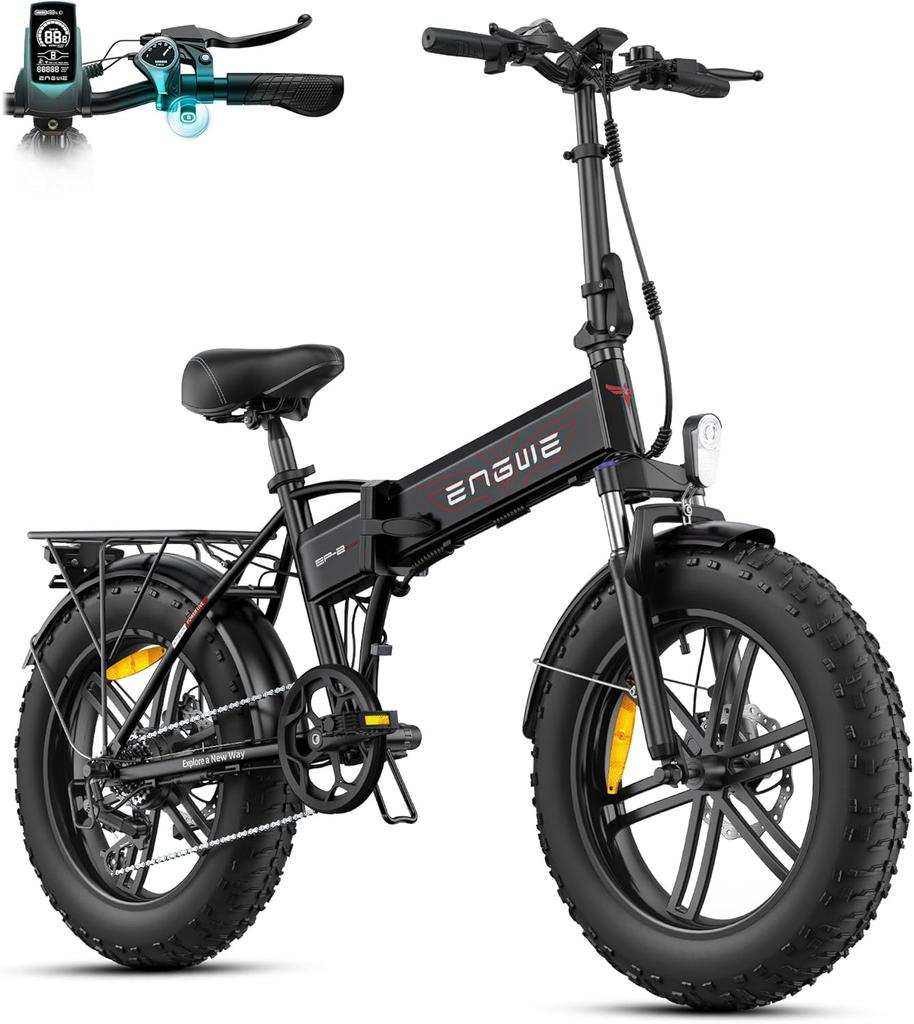 ENGWE folding electric bicycle, 48V 13Ah battery, range of 50-120 kilometers, 20-inch wide tires, 7 speeds, EP-2 Boost.