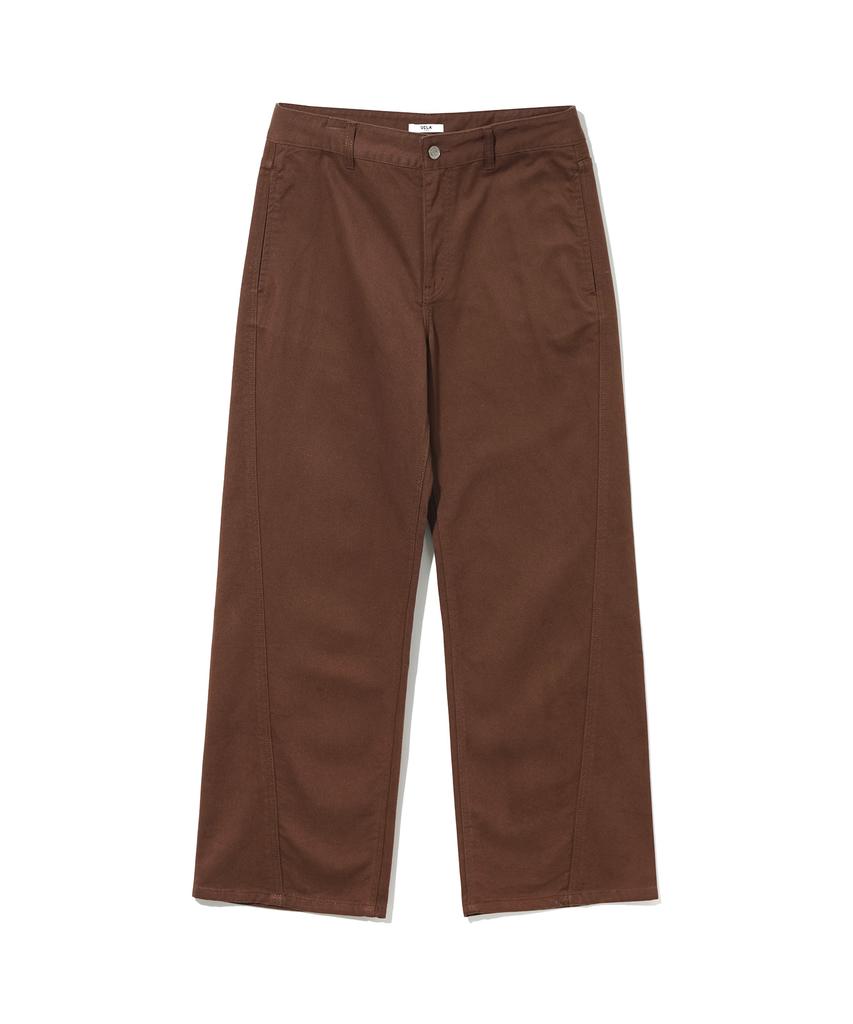 UCLA Unisex Preppy Over-Wide Collar Denim Pants [Brown](Ub8Dp20_55)