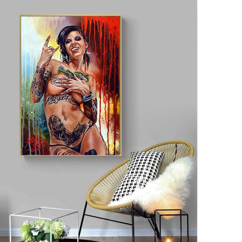 Poster Tablou Pânză Femeie Sexy Graffiti Girl Artă de Perete Print Imagine Decorativă Modern Living Room Decor Acasă Neframat