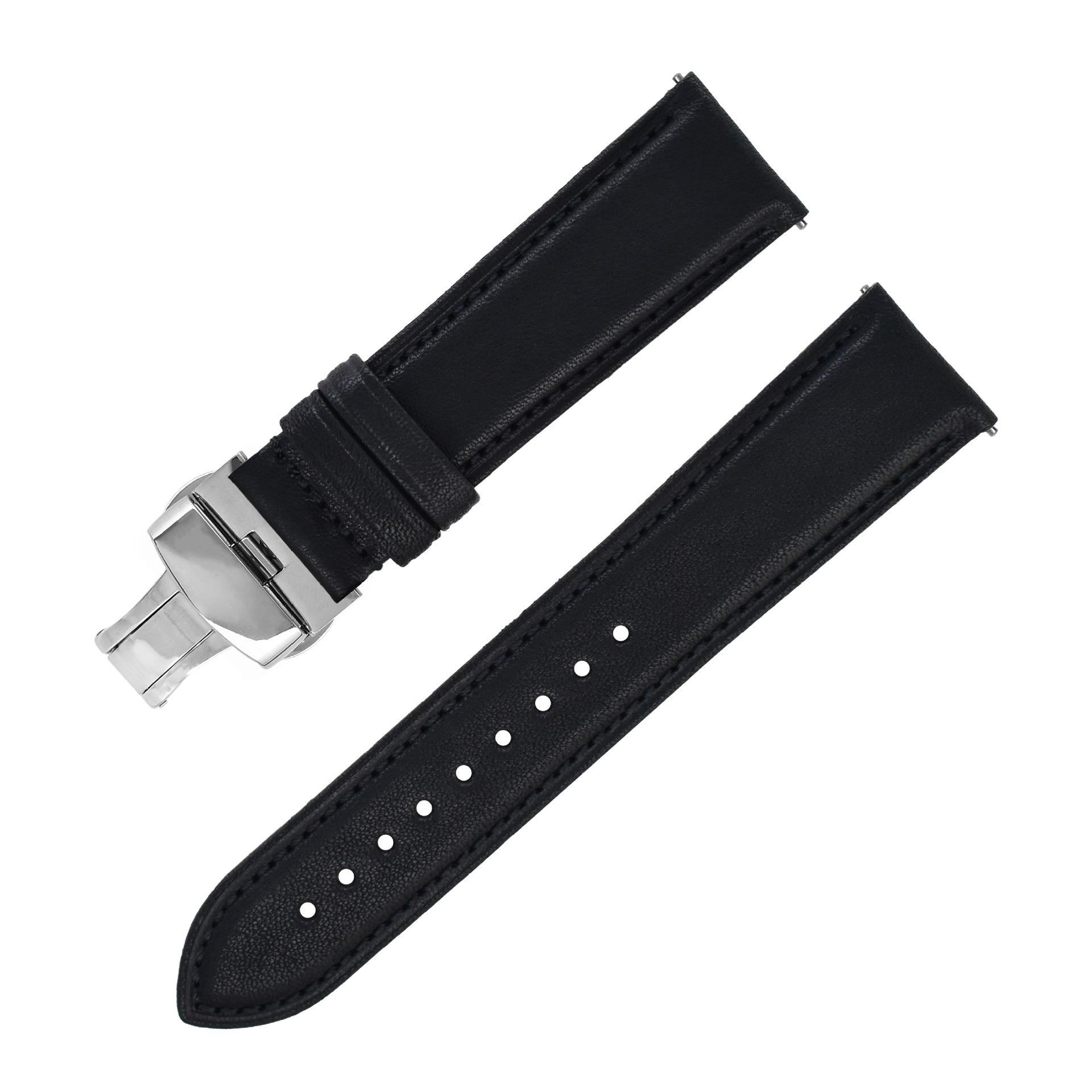 

Trade First-Layer Cowhide Genuine Leather, Suitable For Dw Tianjia Watch Strap Butterfly Buckle Men S And Women S Watch Strap 18mm