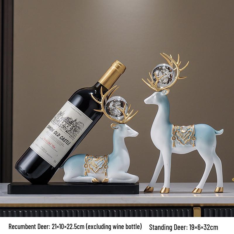 Modernes Hirsch Weinregal Ornament: Kreativer Flaschenhalter im leichten Luxus für Wohnzimmerdekoration