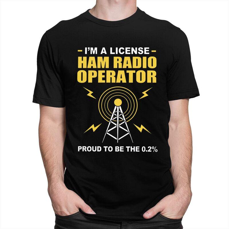 Custom Mens Licensed Ham Retro Radio Operator T Shirt Short Sleeves Cotton Tshirts Streetwear Tshirt Leisure Tee Clothes