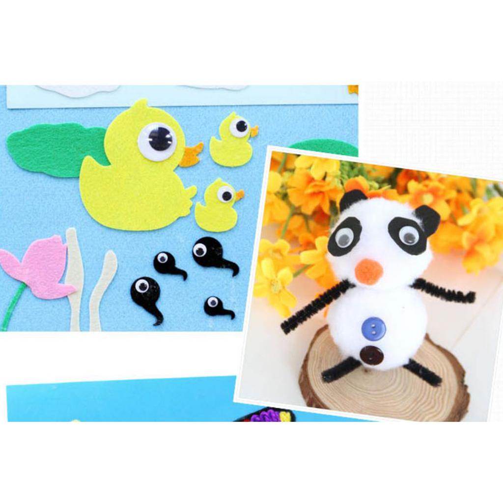 1 Bag of Self-adhesive Wiggle Eyes Round Wiggle Googly Eyes Doll Eyes