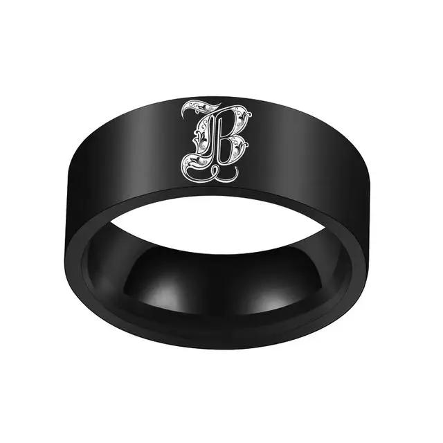 

Ретро Перстень-печатка с инициалами A-Z для мужчин 8 мм Тяжелый Штамп Нержавеющая сталь Индивидуальная Мужская Шина Подарок 6