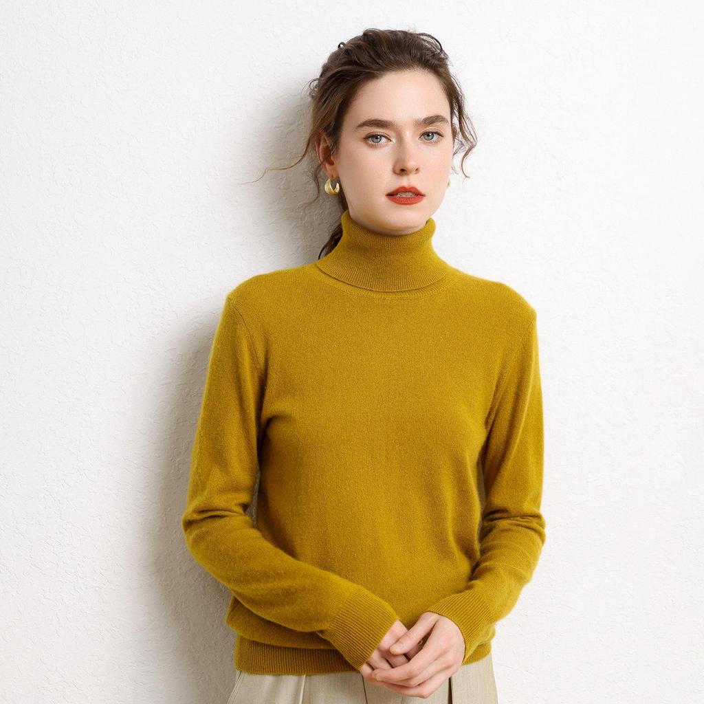 Cashmere High-Neck Loose Knit Sweater - Versatile Autumn/Winter Casual Top