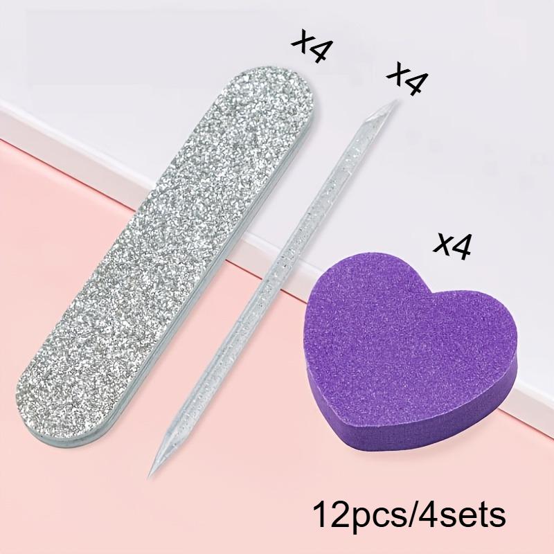 

12/24pcs Nail Care Set - Polishing Files, Buffing Sticks & Heart-Shaped Sponge Blocks – Pedicure Tools and Accessories Kit