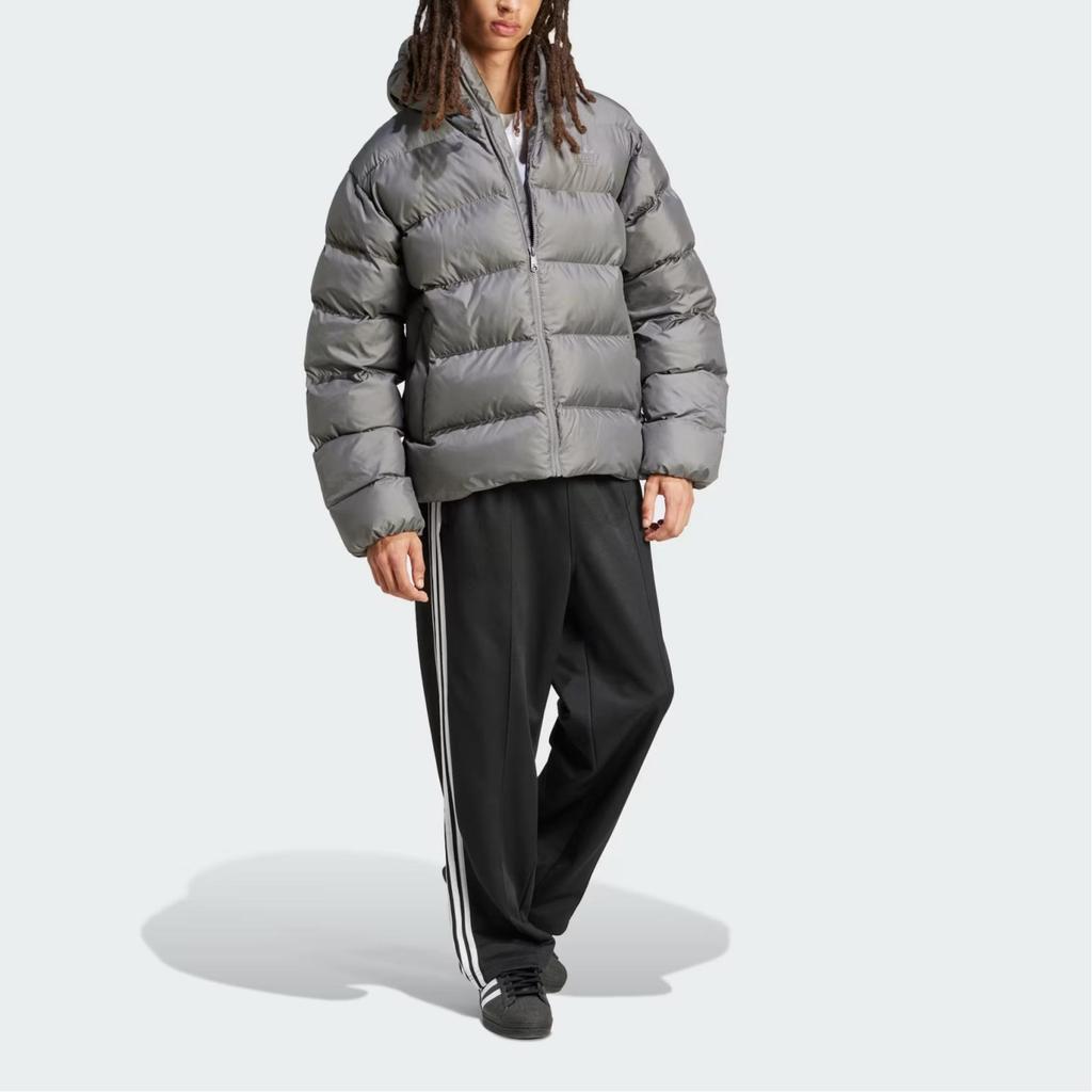 adidas Originals Tonal Hooded Puffer Jacket Men Grey Four IY3398