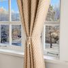 Winter Thermal Warm Folder Cotton Curtain Cold proof Windbreak Soundproof Blackout Beige Curtains for Living Room and Bedroom