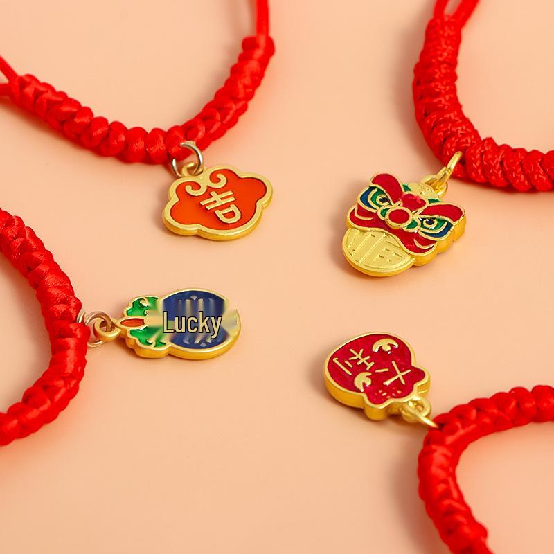Zodiac Year Red String Bracelet with Lucky Bells - Auspicious Design for Couples and Best Friends
