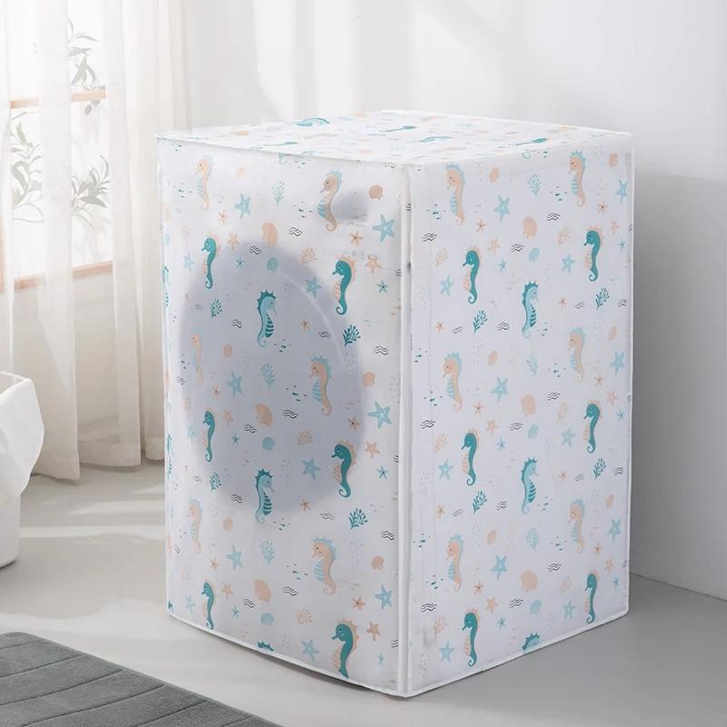 Drum Washing Machine Covers Cute Print Dust Cover For Drum Washer-dryer Waterproof PEVA Protection Cover Household New