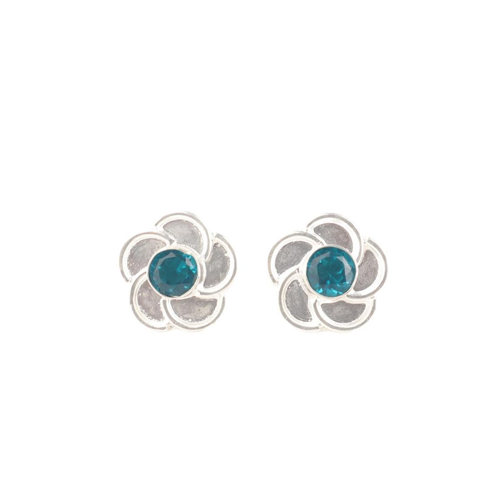 Natural Apatite Gemstone 925 Sterling Silver Jewelry Handmade Designer Stud 0.5" EE-157-1