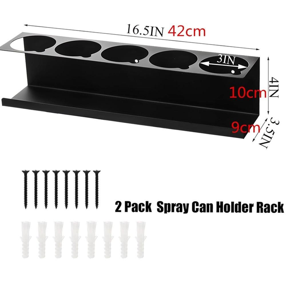 Carbon Steel Spray Can Holder Easy Access 5 Slots Water Bottle Organizer Wall Mounted Large Opening Tools Storage Rack