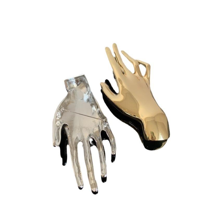 Metall Glansig Stor Brosch Herr- och Damkostym Texturerad Liten Handduk Sjalnål Brosch Kläder Tillbehör