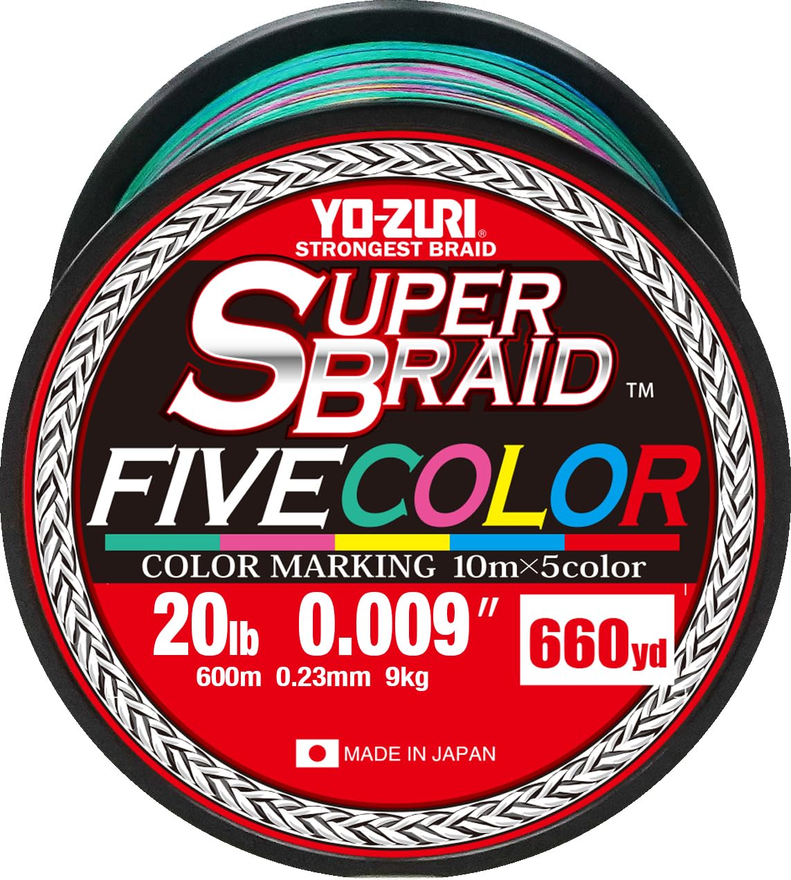 

PE Line Super Braid Five Colors 660YDS 20Lbs 5 YO-ZURI Colors