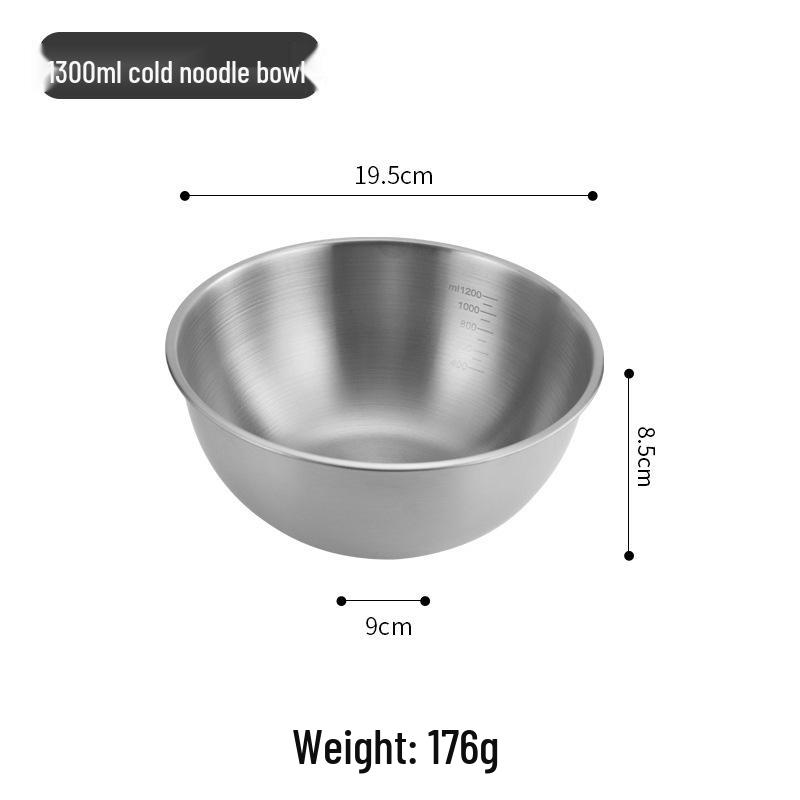 Nerezová víceúčelová sada misek v korejském stylu: Ovoce, Salát, Svačiny, Zelenina, Šlehač vajec, Ramen - Zlatá úprava.