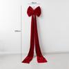 Velvet Wine Red Bow Christmas Tree Ornaments - Festive Decorative Pendants