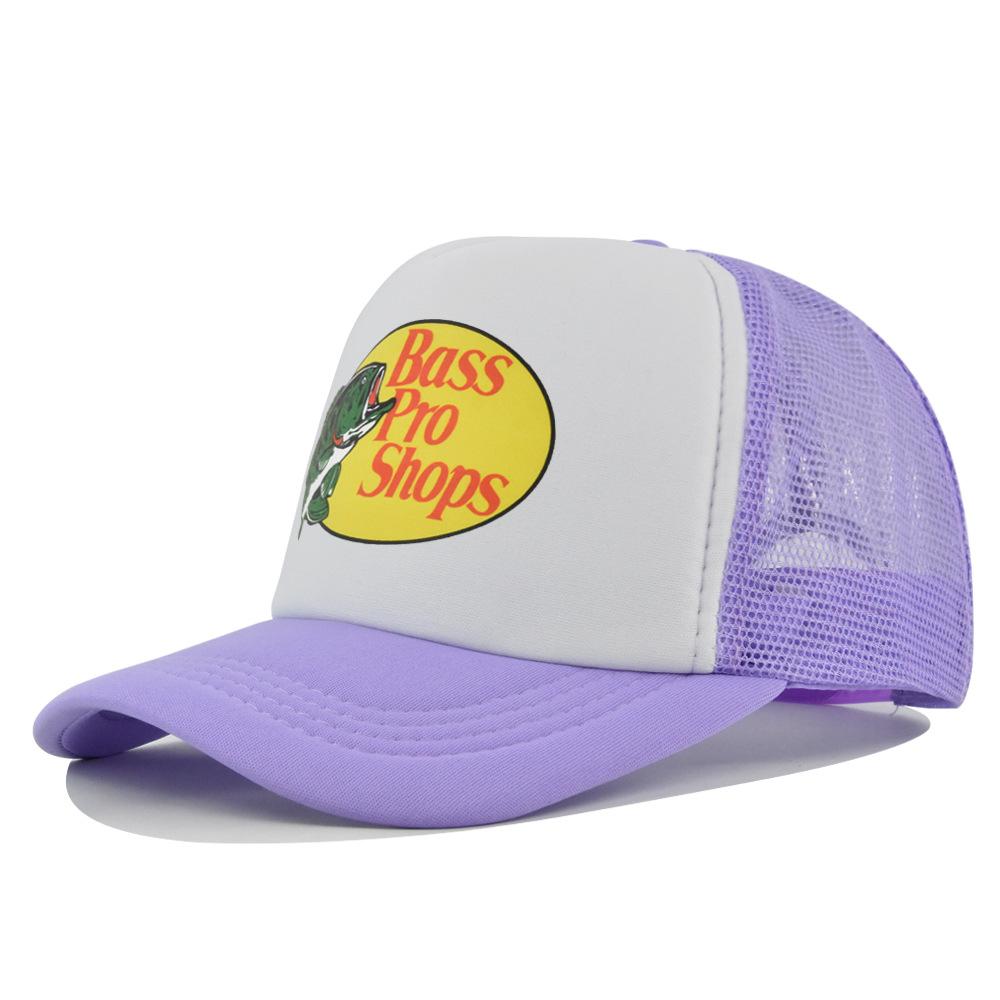 Klassische Logo Trucker-Kappe, Weiß & Hellblau Atmungsaktive Mesh-Baseballkappe, Verstellbarer Outdoor-Sonnenhut zum Angeln