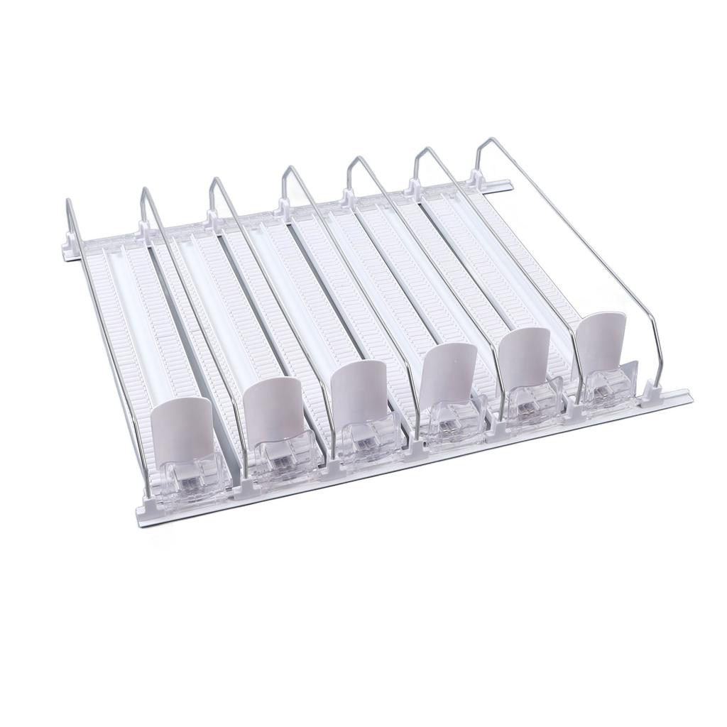 Selbstschiebender Getränkehalter 6 Reihen Verstellbare Breite Federbelastet Leichtgängig Große Kapazität 15in