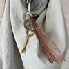 Fashionable Alloy Keychain with Love Heart Key Pendant Lace Charm Keying Bag Hanging Decoration for Women and Girls