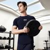 FILA Fitness Series Letter Print Breathable Sports Short Sleeve T-Shirt Men Tops Royal-Blue A11M421120FNV