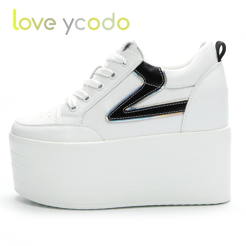 Spring and Autumn Women's Natural Leather Thick Sole Fashion Casual Shoes