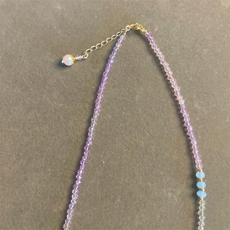 Colorful Handmade Asymmetrical Beaded Summer Necklace for Women