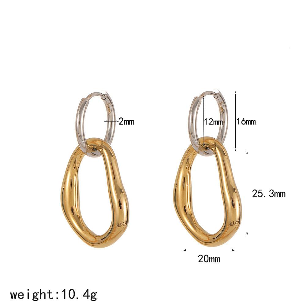 Geometric Stainless Steel Hoop Earrings For Women Summer Fashion Jewelry