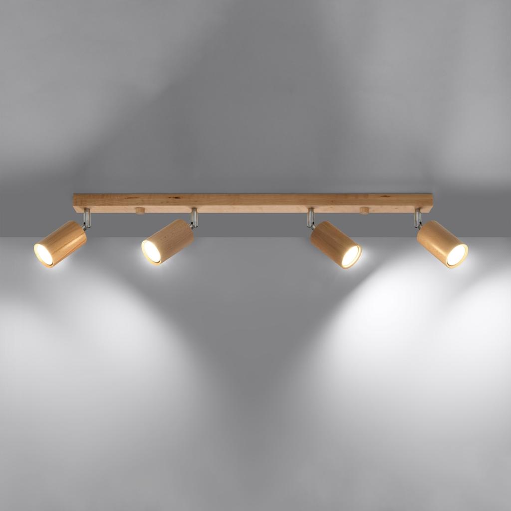 Ceiling Lamp Berg 4 Natural Wood