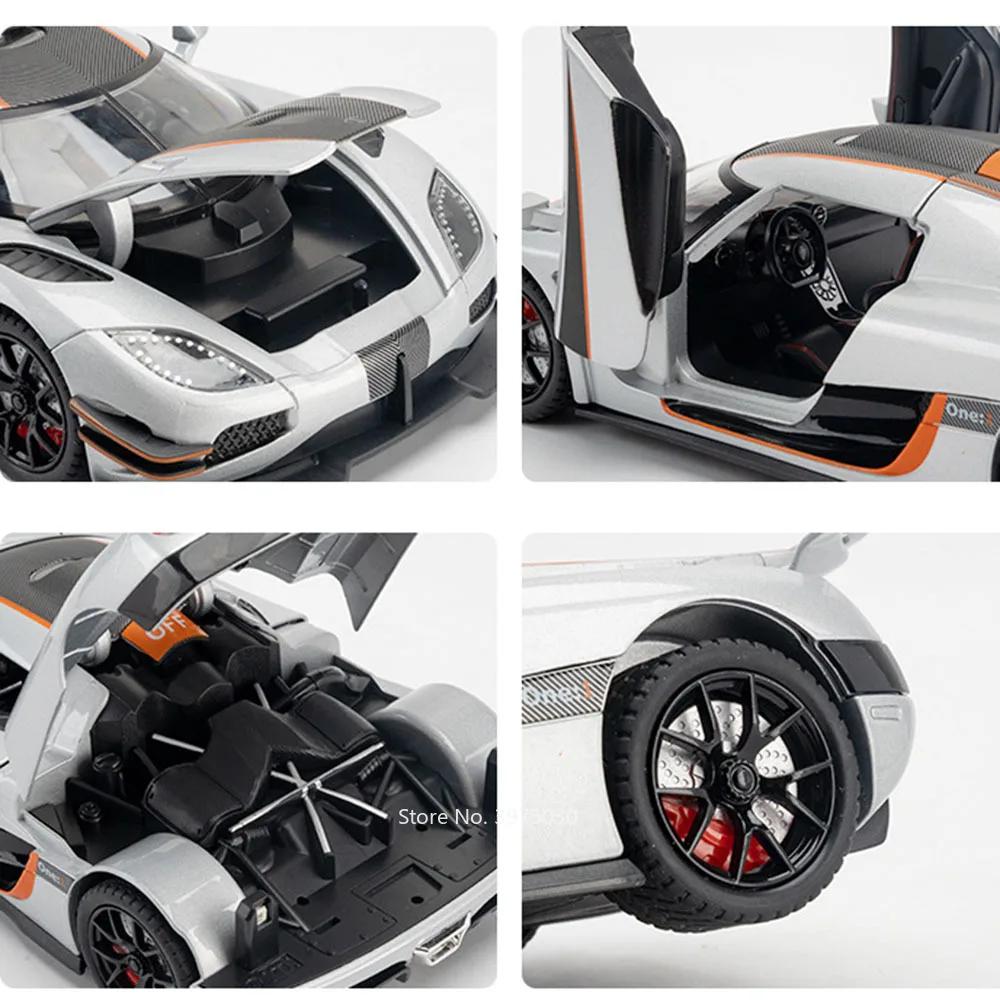 1:24 ONE-1 Miniature Toys Cars Alloy Diecast Models Pull Back Vehicles 4 Doors Opened Sports Car Toddler Toys For Kids Gifts