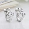 Yi Hua Women's Silver Heart-Shaped Note Stud Earrings