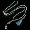 New Chinese Style Green Beaded Long Necklace for Women Ethnic Sweater Chain Retro Cheongsam National Style Crossbody Chain Ornament
