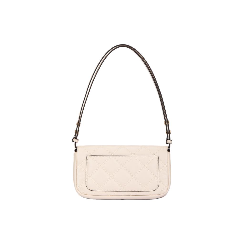 Tory Burch Quilted Logo Leather Shoulder Bag Women bags Beige 158137-724