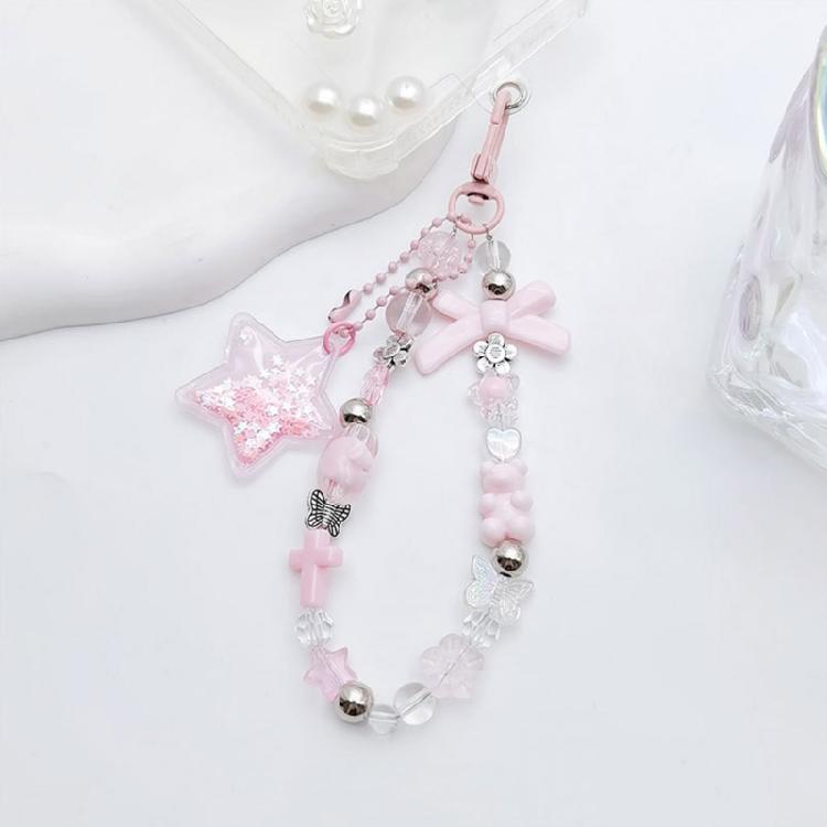 Fledermaus-Anhänger Handy-Schlaufen Schlüsselanhänger Kristall-Stern-Anhänger Kette Handy-Lanyard