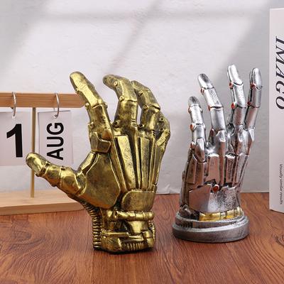 Creative Punk Gamepad Holder Robotic Hand Ornament Cool Simulated Mechanical Hand Statue Decor Desktop Holder Decoration