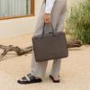 Tantin Noble Briefcase Cowhide Document Bag T13807 Brown