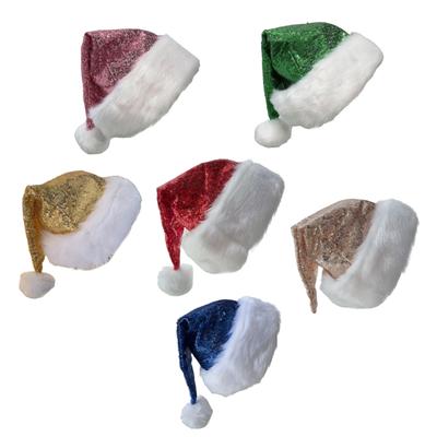 Chapéu de Fantasia de Natal com Lantejoulas Brilhantes Chapéu de Lantejoulas Chapéu de Decoração de Natal Chapéu de Fantasia de Papai Noel Para Mulheres Menina