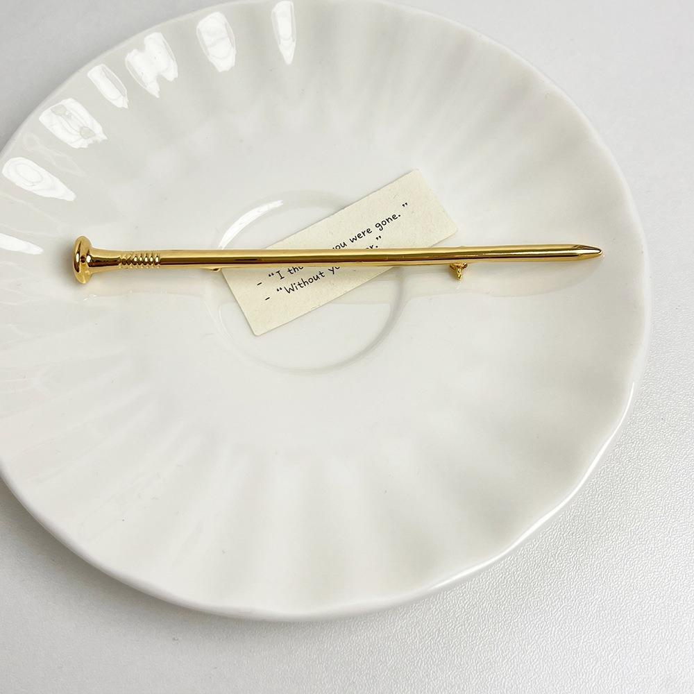 Metal Nail Brooch Solid color Exquisite Pins Minimalist Suit Corsage Pins  Clothing Accessories