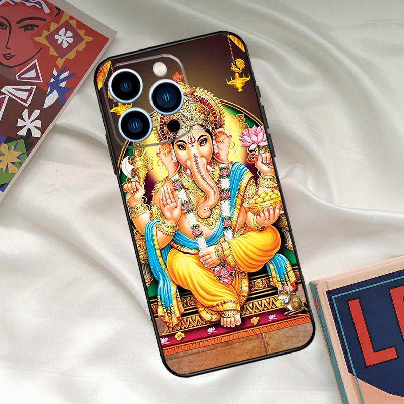 Lord Ganesha Phone Case For iPhone 15 14 12 11 13 16 17 Pro Max 15 16 Plus 13 Mini 16e 17 Air Funda Cover