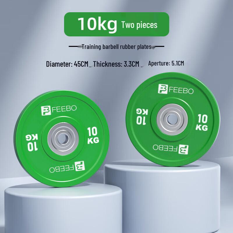 FEEBO Rubber-Coated Olympic Hand Grip Barbell Plate