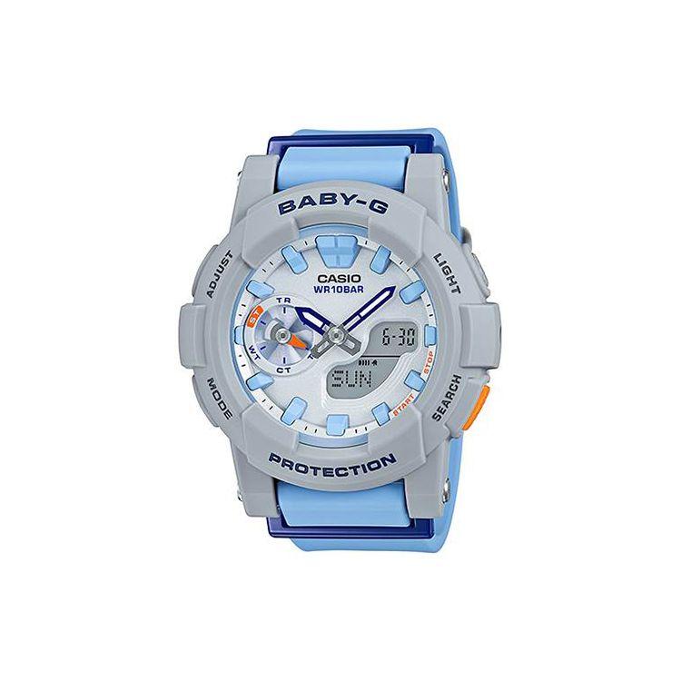 Casio Baby-G Runner Stopwatch Quartz Movement Resin Strap Watch Women watches Blue BGA-185-2A Blue Strap